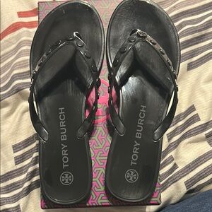 Tory Burch Studded Jelly Black Sandals